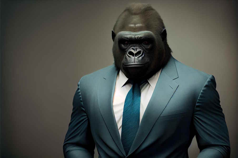 gorilla in business suit