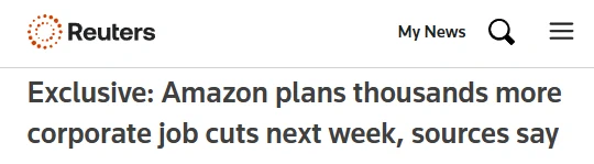 Reuters Amazon job cuts news