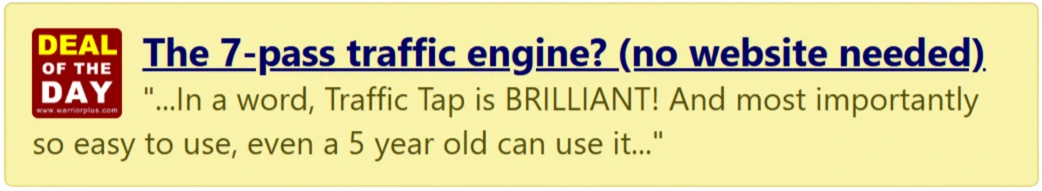 Traffic Tap WarriorPlus Deal of The Day